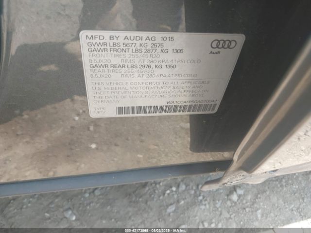 WA1CCAFP5GA070042 Audi Sq5 Premium Plus