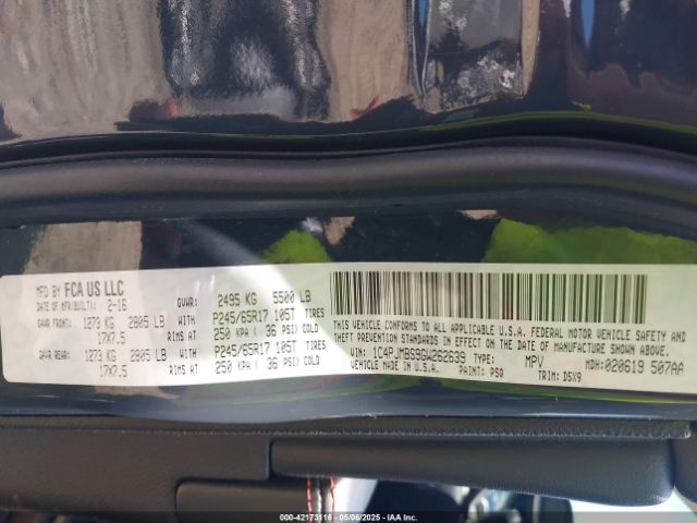 1C4PJMBS9GW262639 Jeep Cherokee Trailhawk