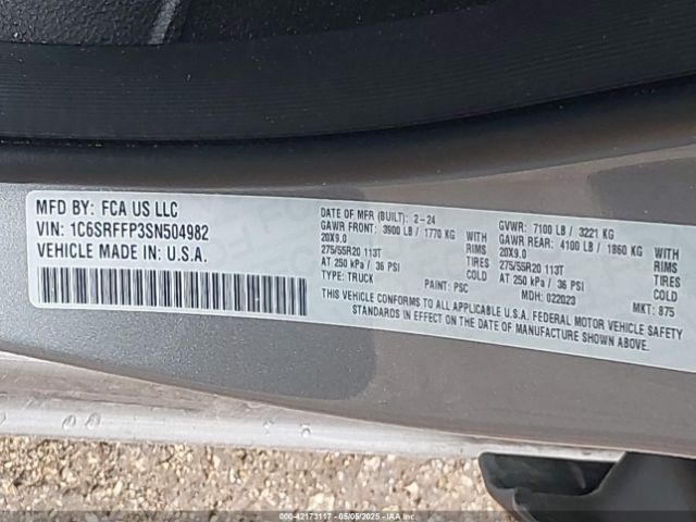 2025 RAM 1500 1C6SRFFP3SN504982 Photo 8