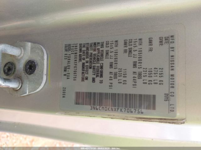 3N6CM0KNXFK706756 Nissan NV200 SV
