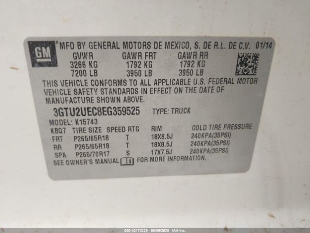 2014 GMC SIERRA 1500 3GTU2UEC8EG359525 Photo 8