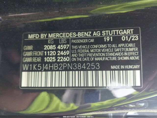 W1K5J4HB2PN384253 Mercedes-Benz m260