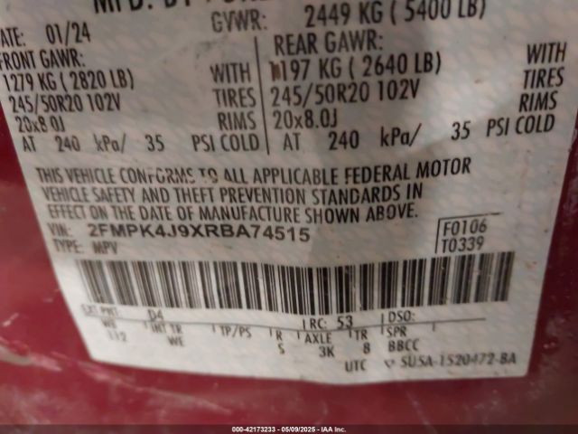 2024 FORD EDGE 2FMPK4J9XRBA74515 Photo 8