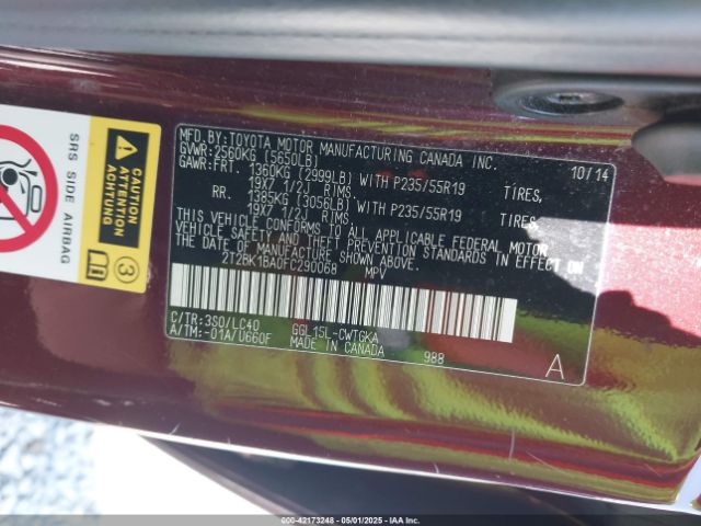 2T2BK1BA0FC290068 Lexus RX 350