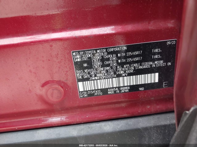 JTMRWRFV3PD205294 Toyota Rav4 Hybrid Xle