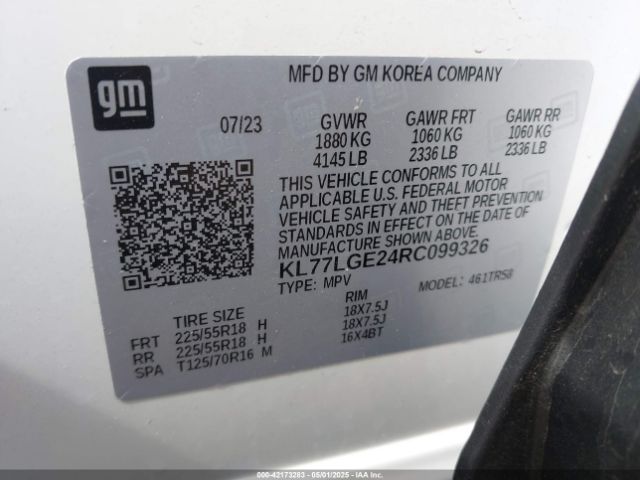 2024 CHEVROLET TRAX KL77LGE24RC099326 Photo 8