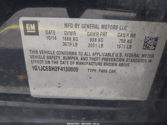 1G1JC6SH2F4130809 Chevrolet Sonic Lt Auto