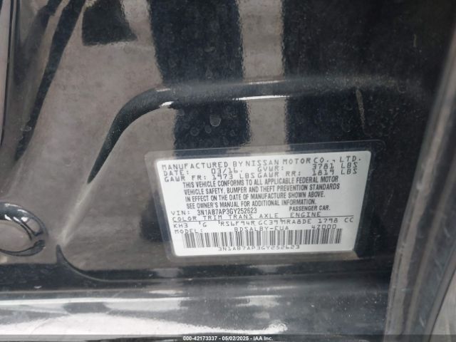 3N1AB7AP3GY252623 Nissan SENTRA S