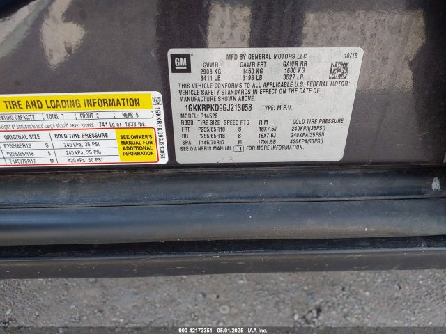 1GKKRPKD9GJ213058 GMC Acadia Sle-2