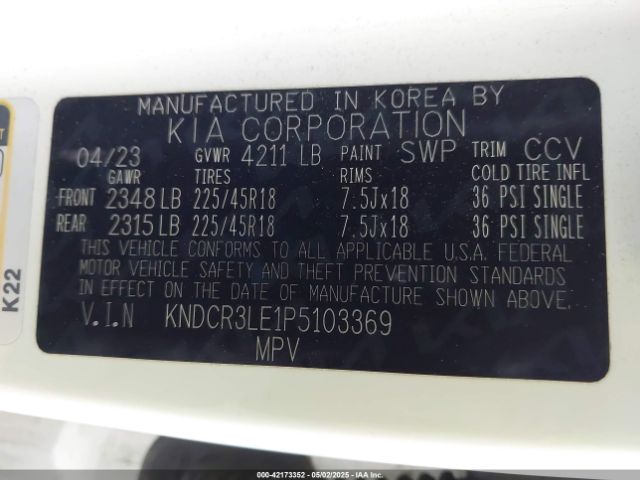 2023 KIA NIRO KNDCR3LE1P5103369 Photo 8