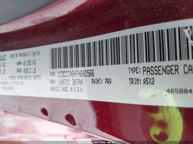 Chrysler 200 Limited 2015 1C3CCCAB4FN602566 Image 9