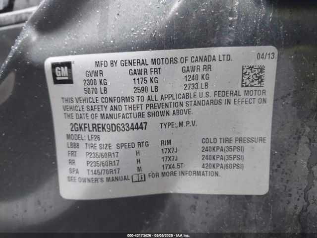 2013 GMC TERRAIN 2GKFLREK9D6334447 Photo 8
