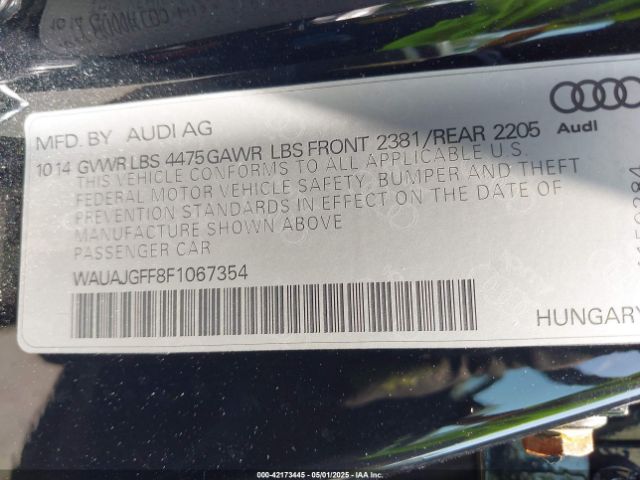 WAUAJGFF8F1067354 Audi A3 2.0 Tdi Premium