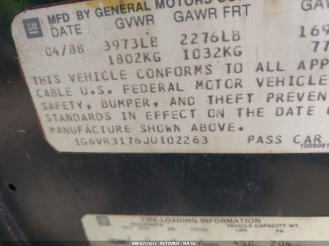 1988 CADILLAC ALLANTE 1G6VR3176JU102263 Photo 8