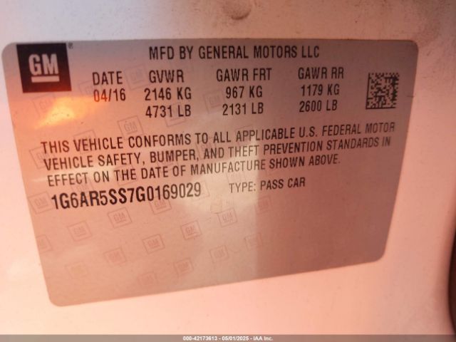 1G6AR5SS7G0169029 Cadillac Cts Luxury Collection