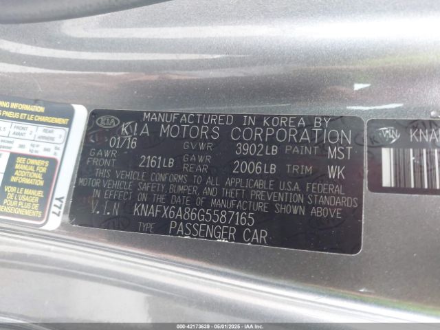 KNAFX6A86G5587165 KIA Forte Koup Ex