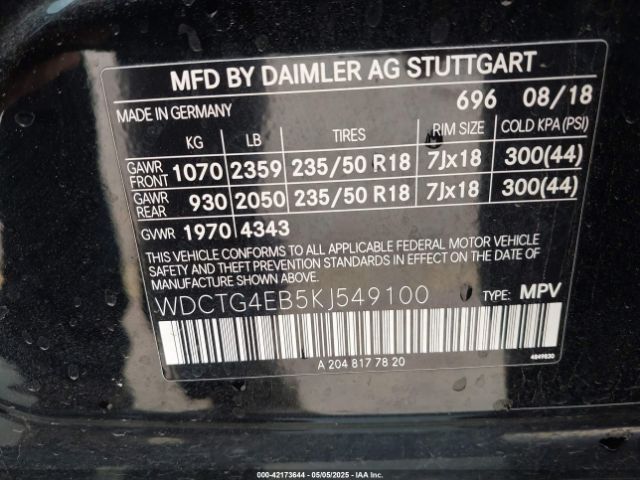 2019 MERCEDES-BENZ GLA 250 WDCTG4EB5KJ549100 Photo 8