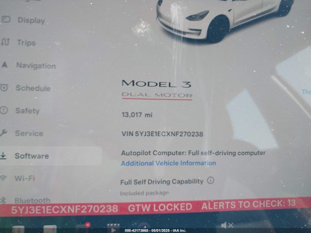 5YJ3E1ECXNF270238 Tesla Model 3 Performance Dual Motor All-wheel Drive