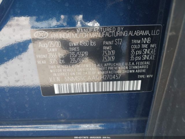 5NMS5CAA1LH270457 Hyundai Santa Fe Limited 2.0t