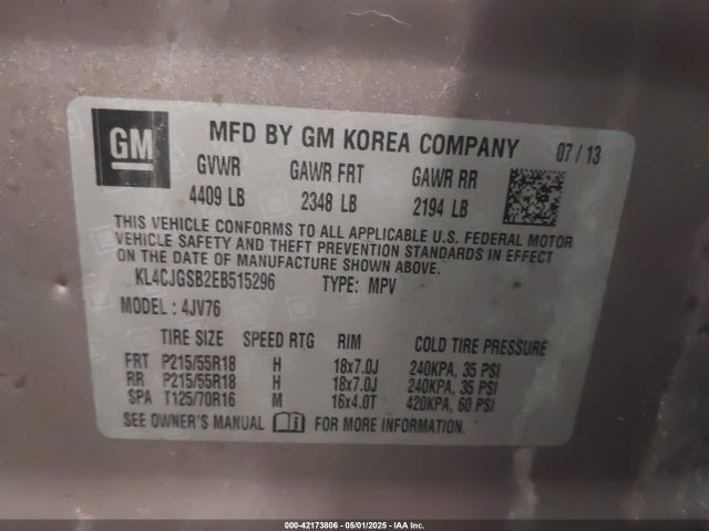 KL4CJGSB2EB515296 Buick Encore Leather