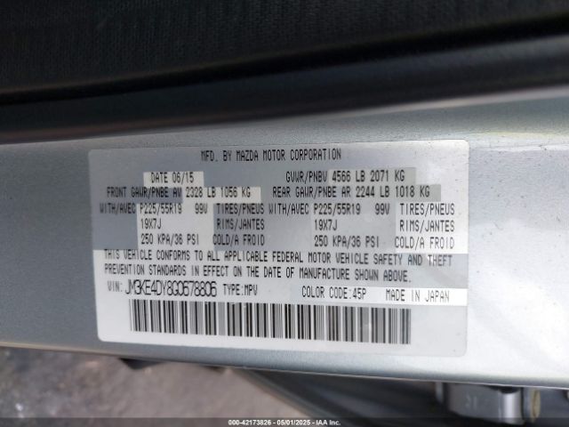 JM3KE4DY8G0678806 Mazda Cx-5 Grand Touring