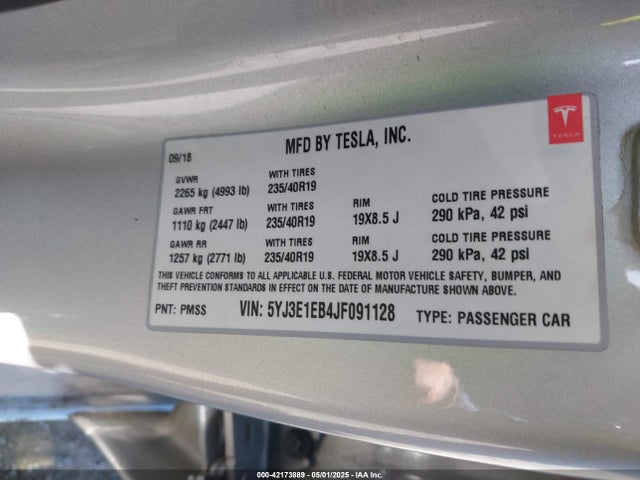 2018 TESLA MODEL 3 5YJ3E1EB4JF091128 Photo 8