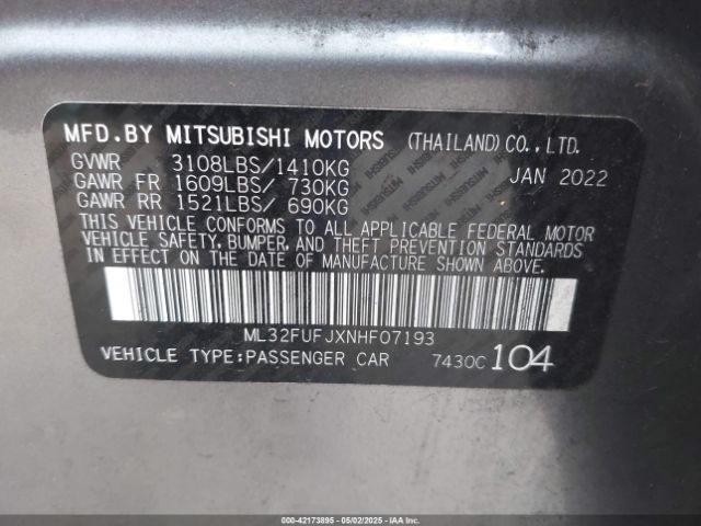ML32FUFJXNHF07193 Mitsubishi mivec