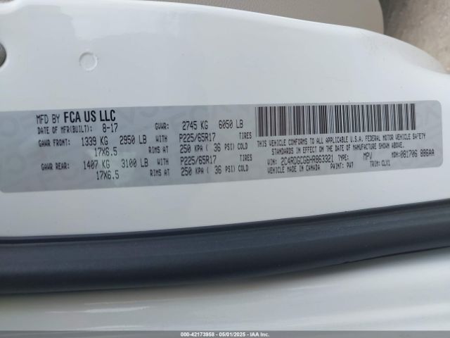 2017 DODGE GRAND CARAVAN 2C4RDGCG6HR863321 Photo 8
