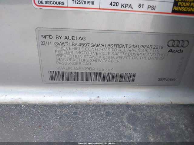 2011 AUDI A3 WAUKJAFM9BA128754 Photo 8