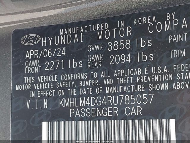 KMHLM4DG4RU785057 Hyundai ELANTRA SEL