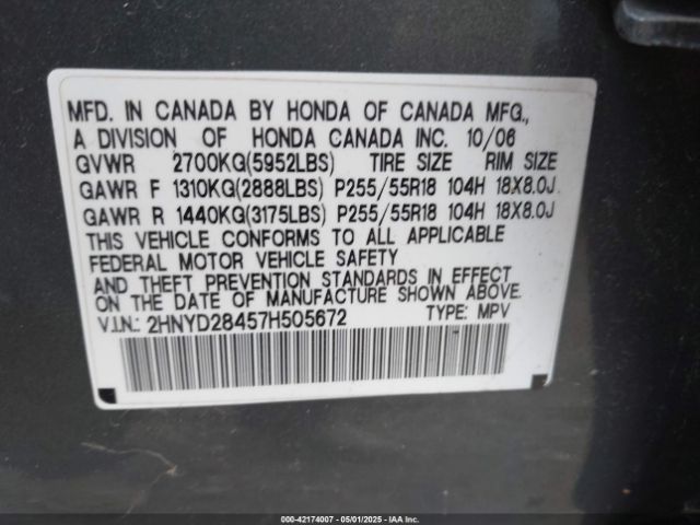 2007 ACURA MDX 2HNYD28457H505672 Photo 8