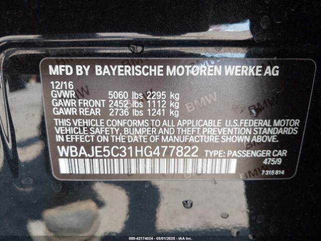 WBAJE5C31HG477822 BMW 540I