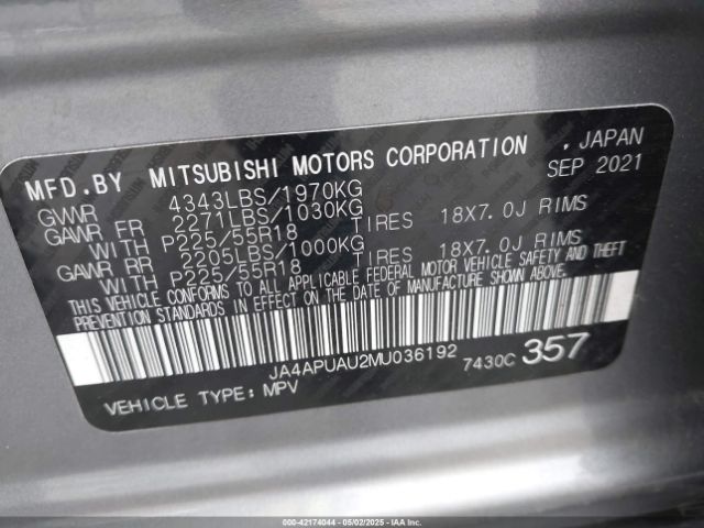 JA4APUAU2MU036192 Mitsubishi mivec