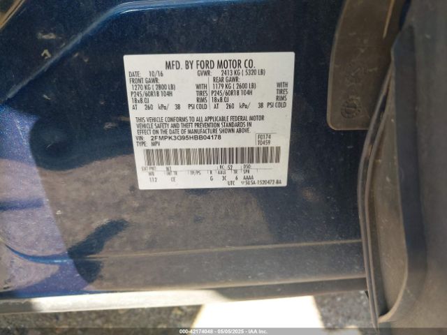 2FMPK3G95HBB04178 Ford 2.0l gtdi