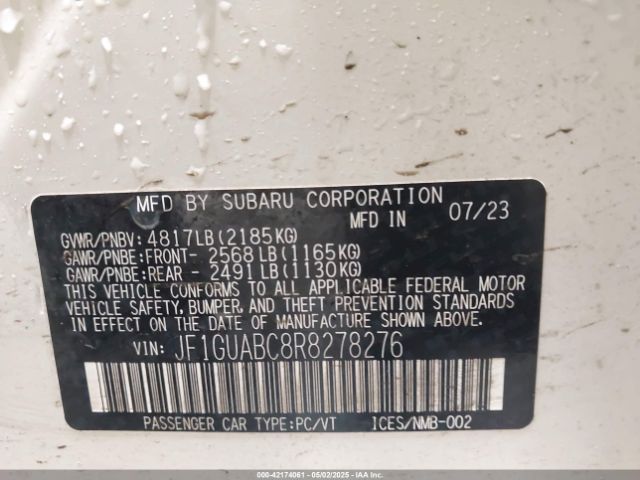 JF1GUABC8R8278276 Subaru Impreza Base 5-door