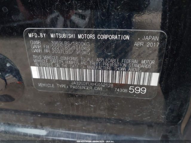 2017 MITSUBISHI LANCER JA32U2FUXHU012128 Photo 8