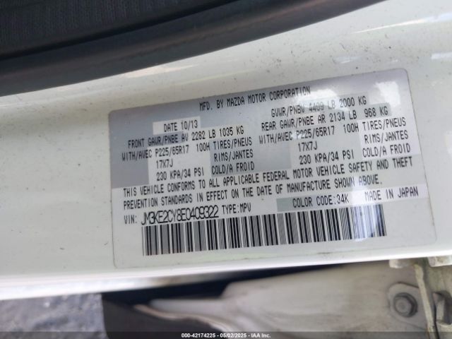 JM3KE2CY8E0409322 Mazda Cx-5 Touring