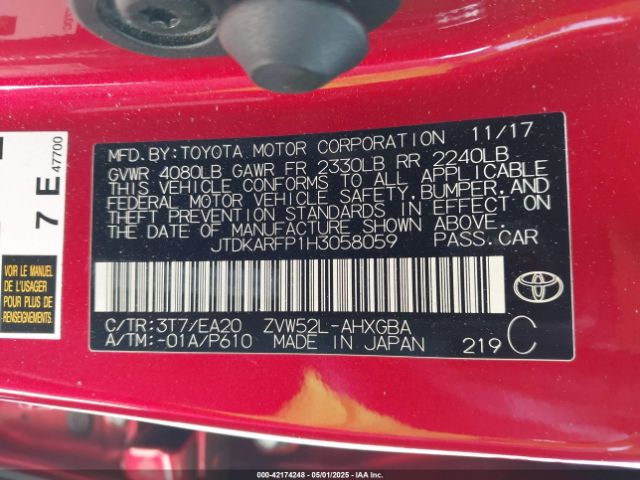 JTDKARFP1H3058059 Toyota Prius Prime Premium