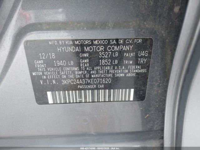 3KPC24A37KE071620 Hyundai ACCENT SE