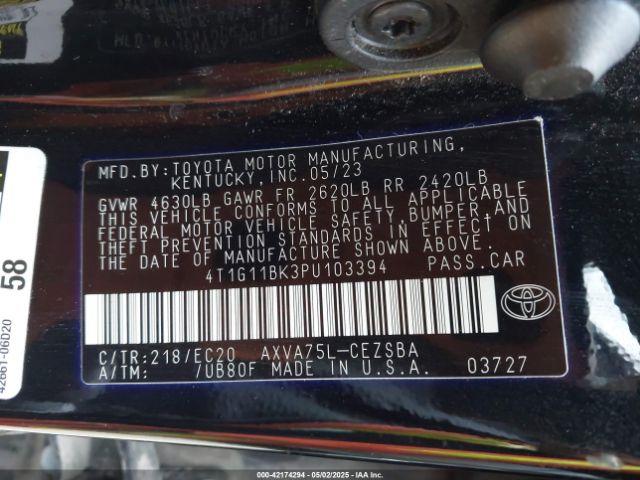 4T1G11BK3PU103394 Toyota Camry Se Nightshade Edition Awd