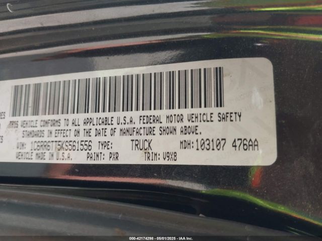 1C6RR6TT5KS561556 RAM 1500 Classic Slt  4x2 6'4 Box