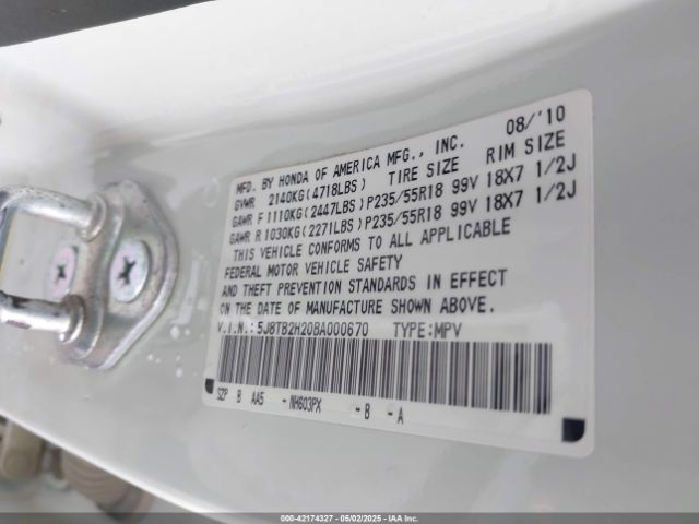 2011 ACURA RDX 5J8TB2H20BA000670 Photo 8