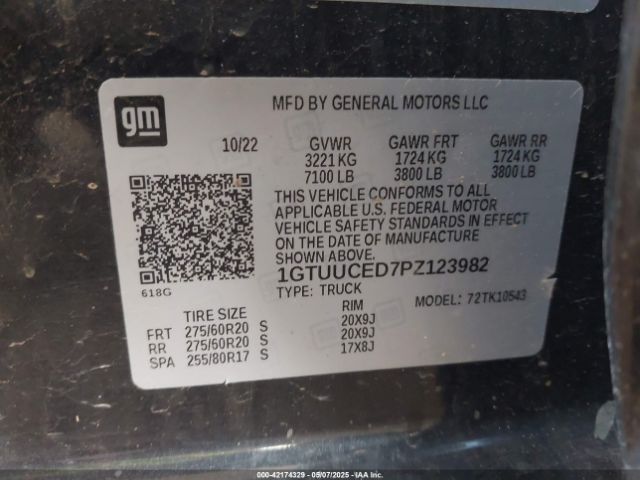 1GTUUCED7PZ123982 GMC Sierra 1500 4wd  Short Box Elevation With 3sb