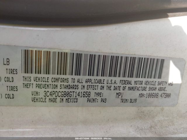 3C4PDCGB0GT141658 Dodge Journey Crossroad Plus