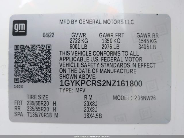 2022 CADILLAC XT6 1GYKPCRS2NZ161800 Photo 8