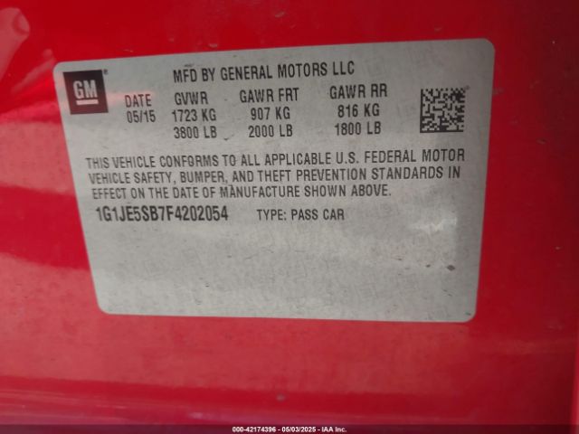 2015 CHEVROLET SONIC 1G1JE5SB7F4202054 Photo 8