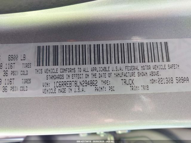 2020 RAM 1500 1C6RREBT8LN294862 Photo 8
