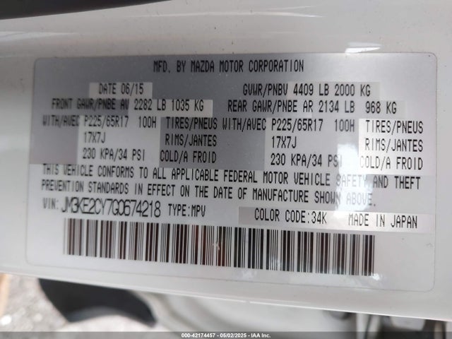 JM3KE2CY7G0674218 Mazda Cx-5 Touring