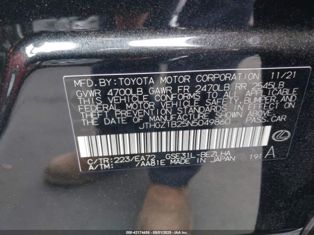 JTHGZ1B25N5049860 Lexus Is 350 F Sport