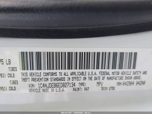 1C4NJDEB6ED827134 Jeep Compass Latitude